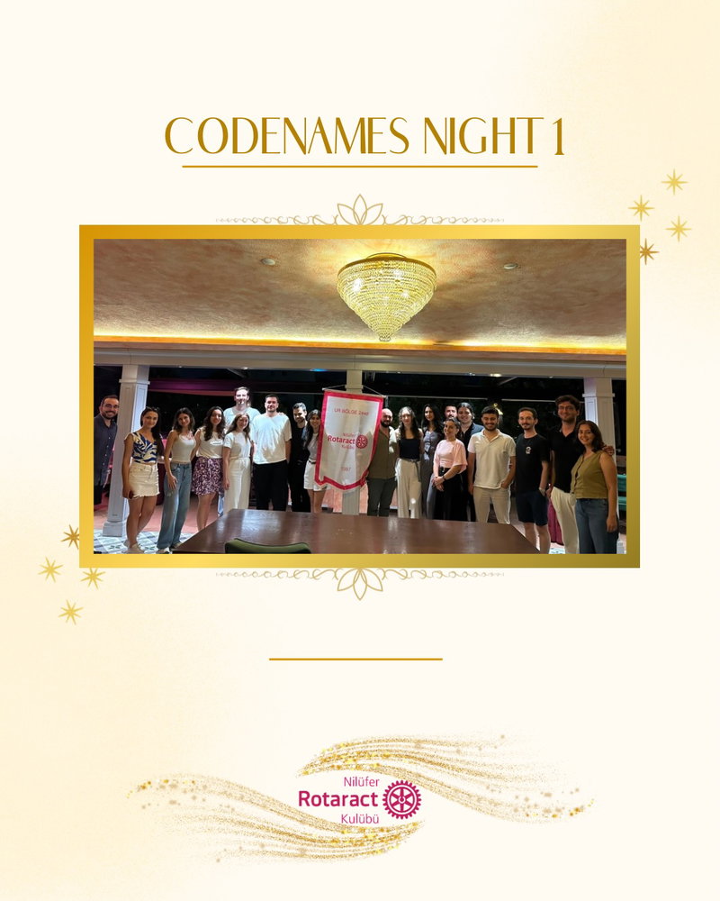 22.07.2026 tarihinde Nilüfer Rotaract Kulübü olarak yeni dönemimizin ilk Codenames Night etkinliğini büyük bir keyifle gerçekleştirdik.